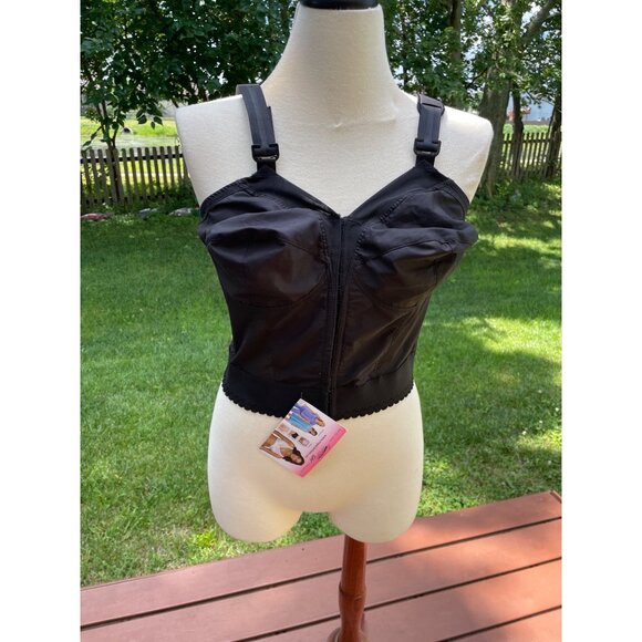 Exquisite Form Longline Black Bra Corset With Adjustable Straps 40D - Picture 1 of 10